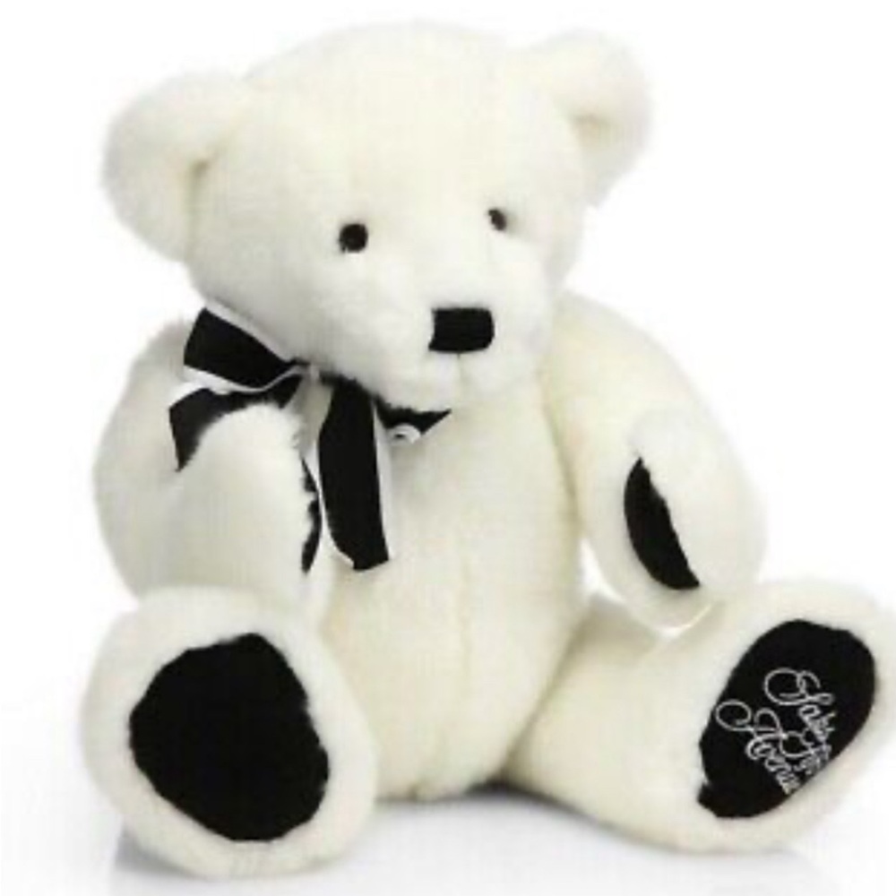 Saks Fifth Avenue Jack the Bear - Black & White Soft Plush Toy VERY RARE NWT